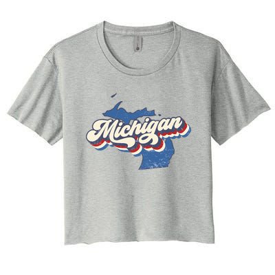 Vintage Michigan Women's Crop Top Tee