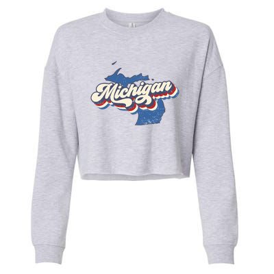 Vintage Michigan Cropped Pullover Crew