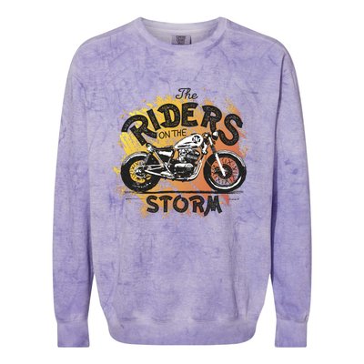 Vintage Motorcycle Colorblast Crewneck Sweatshirt