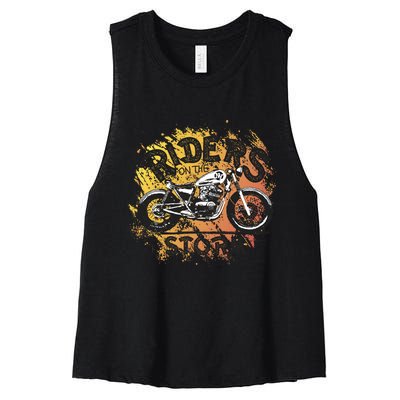 Vintage Motorcycle Women's Racerback Cropped Tank