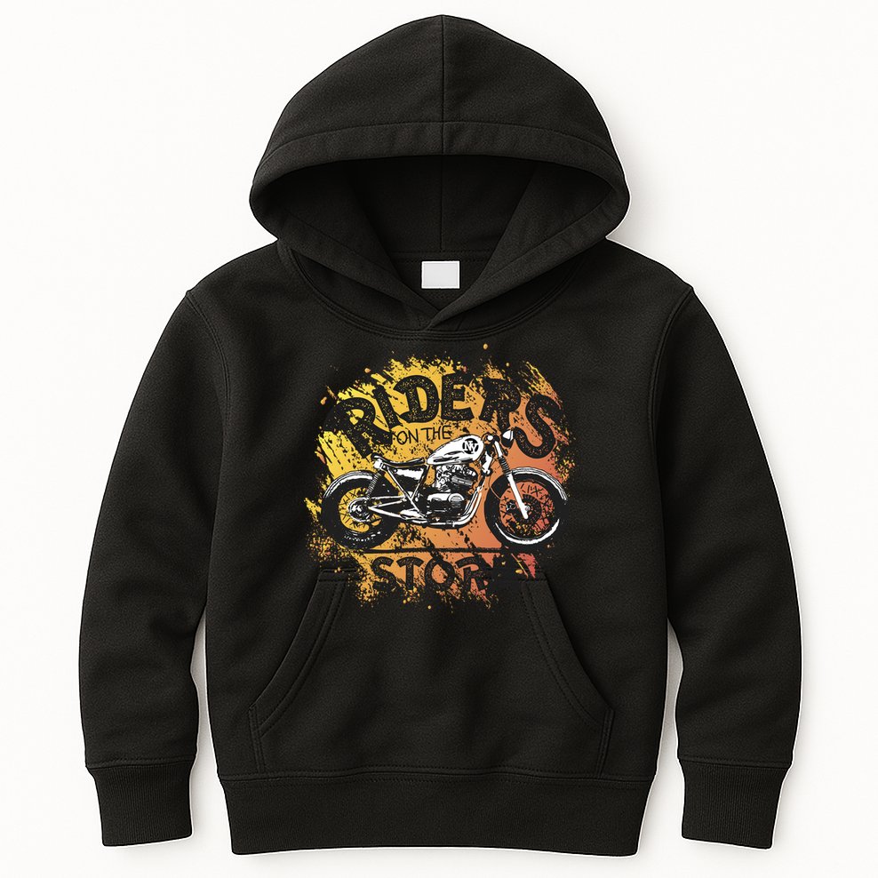 Vintage Motorcycle Kids Hoodie