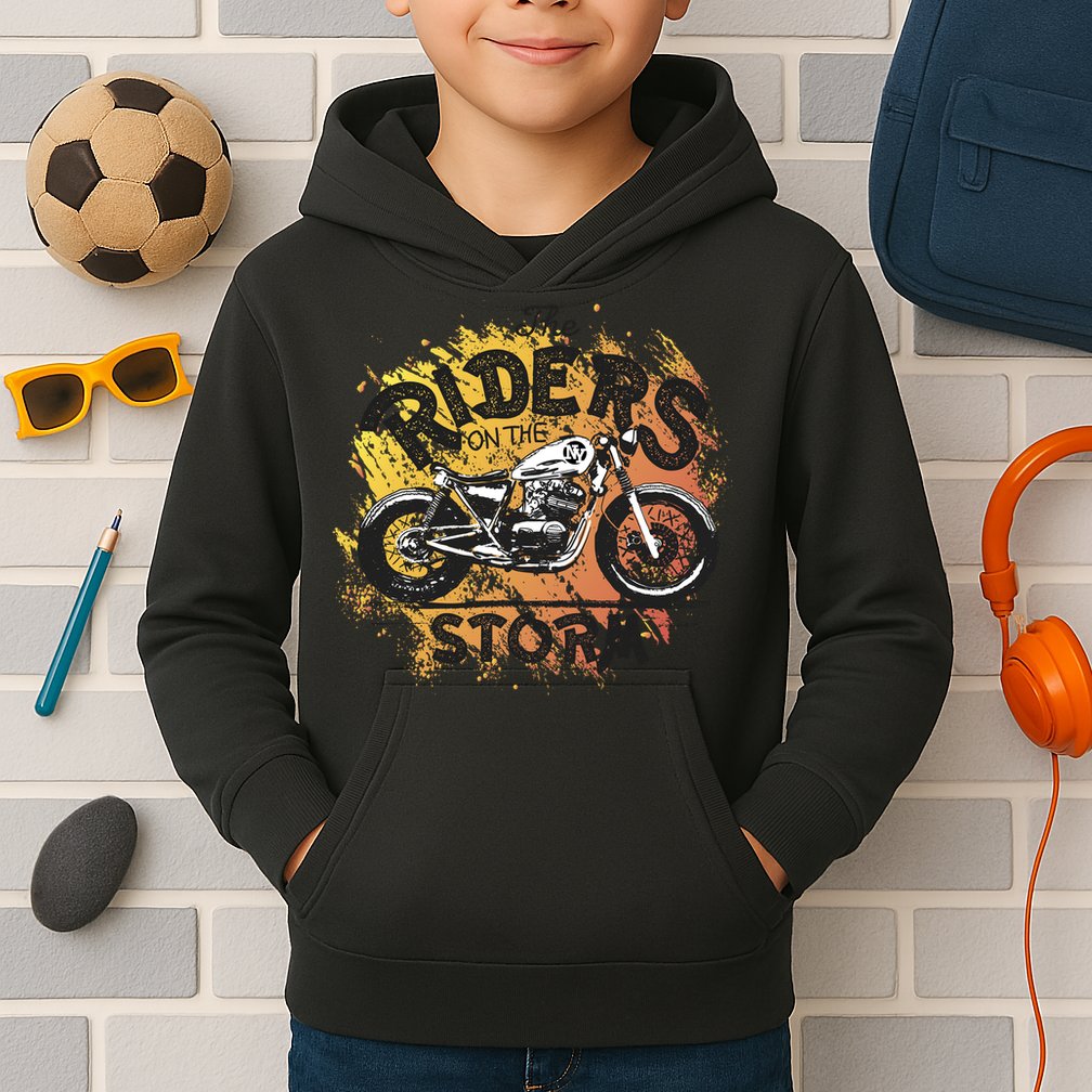 Vintage Motorcycle Kids Hoodie