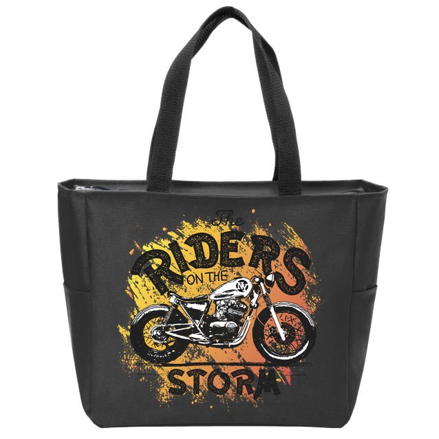 Vintage Motorcycle Zip Tote Bag