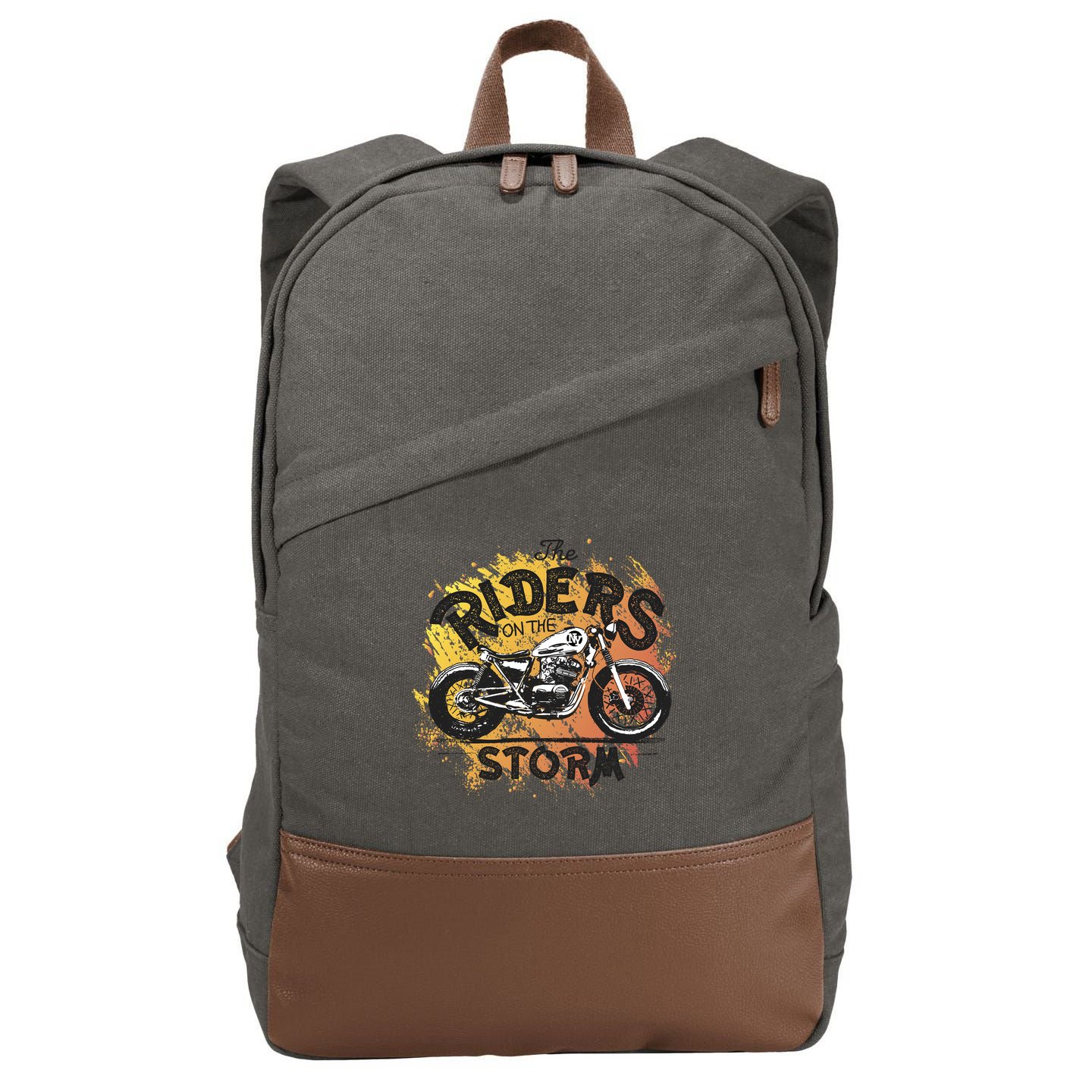 Vintage Motorcycle Cotton Canvas Backpack