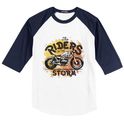 Vintage Motorcycle Baseball Sleeve Shirt