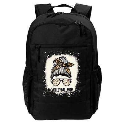 Volleyball Mom Volleyball Lover Mom Messy Bun Bleached Daily Commute Backpack