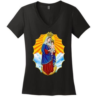Venezuela Maracaibo Virgen Chinita Chiquinquira Women's V-Neck T-Shirt