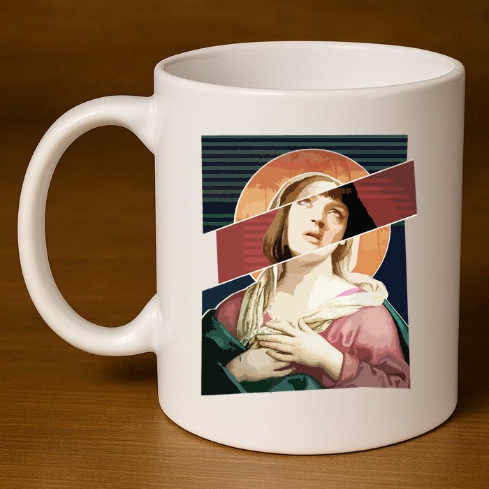 Virgin Mia Wallace Nose Bleed Overdose Icon Gift 11oz C Handle Ceramic Mug