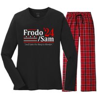 Viggo Mortensen Wearing Frodo And Sam 2024 I Will Take The Ring To Mordor Women's Long Sleeve Flannel Pajama Set 