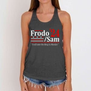 Viggo Mortensen Wearing Frodo And Sam 2024 I Will Take The Ring To Mordor Women's Knotted Racerback Tank