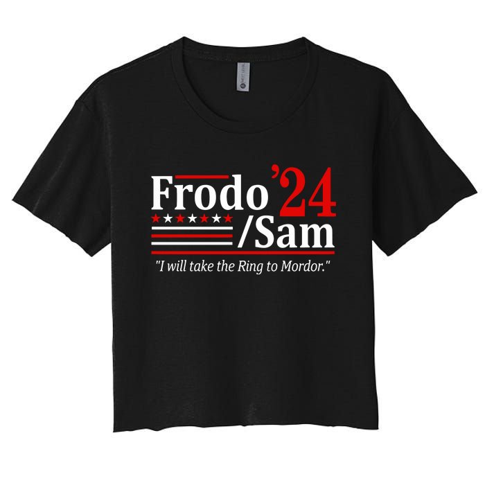 Viggo Mortensen Wearing Frodo And Sam 2024 I Will Take The Ring To Mordor Women's Crop Top Tee