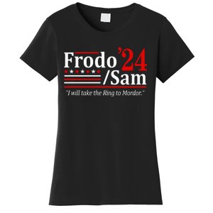 Viggo Mortensen Wearing Frodo And Sam 2024 I Will Take The Ring To Mordor Women's T-Shirt