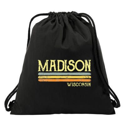 Vintage Madison Wisconsin Wi Love Gift Souvenir Drawstring Bag