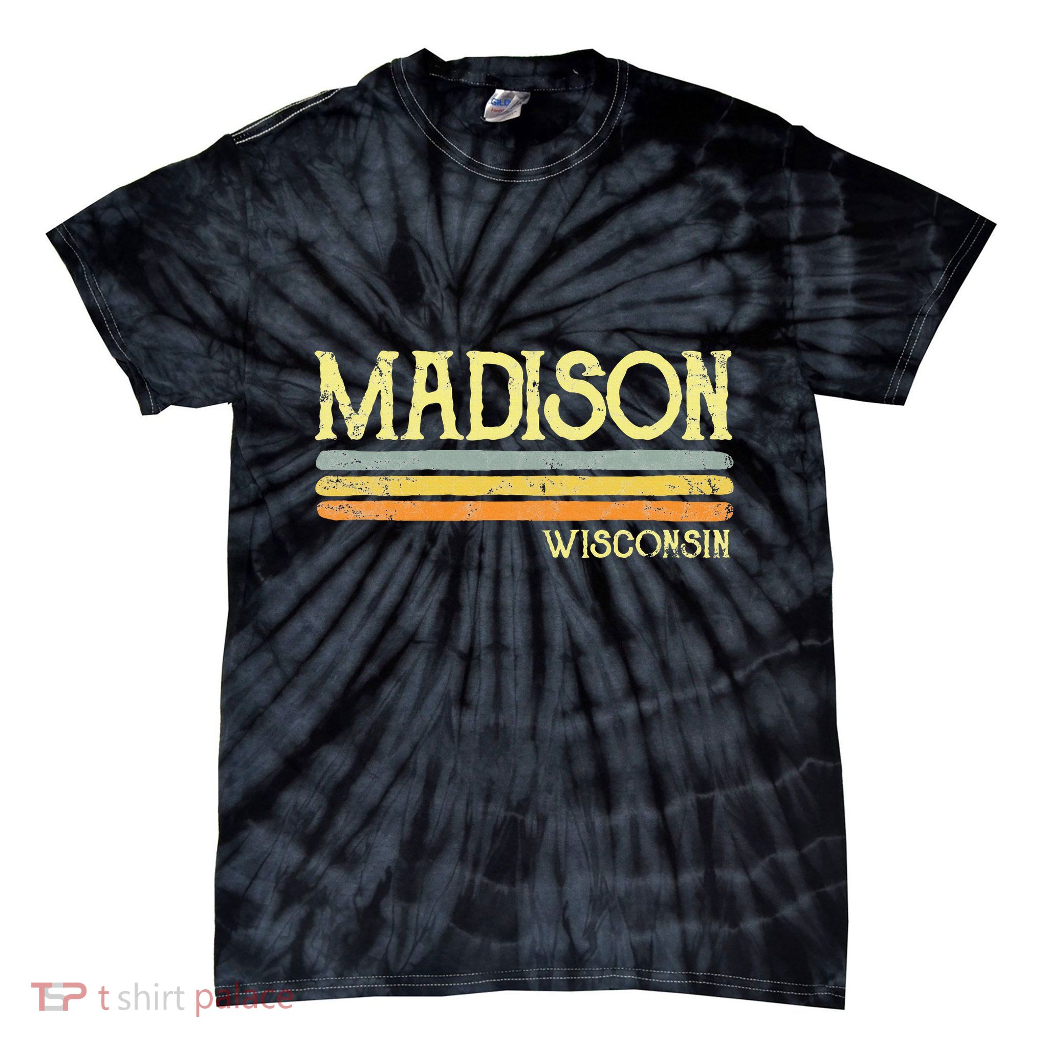 Vintage Madison Wisconsin Wi Love Gift Souvenir Tie-Dye T-Shirt