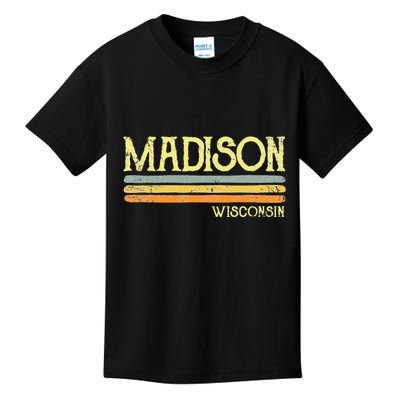 Vintage Madison Wisconsin Wi Love Gift Souvenir Kids T-Shirt