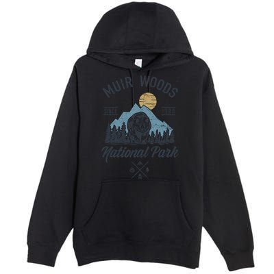 Vintage Muir Woods National Park Hiking Camping Gift Premium Pullover Hoodie