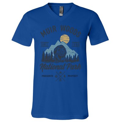 Vintage Muir Woods National Park Hiking Camping Gift V-Neck T-Shirt