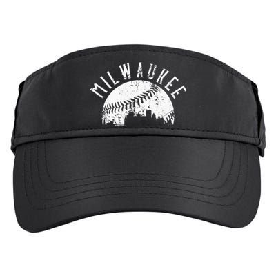 Vintage Milwaukee Wisconsin Skyline Apparel Adult Drive Performance Visor