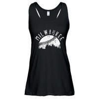 Vintage Milwaukee Wisconsin Skyline Apparel Ladies Essential Flowy Tank