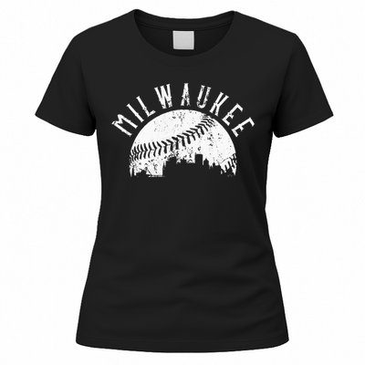 Vintage Milwaukee Wisconsin Skyline Apparel Women's T-Shirt