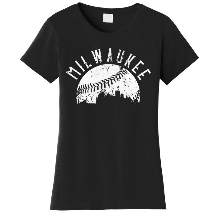 Vintage Milwaukee Wisconsin Skyline Apparel Women's T-Shirt