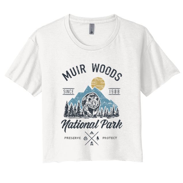 Vintage Muir Woods National Park Hiking Camping Crop Top