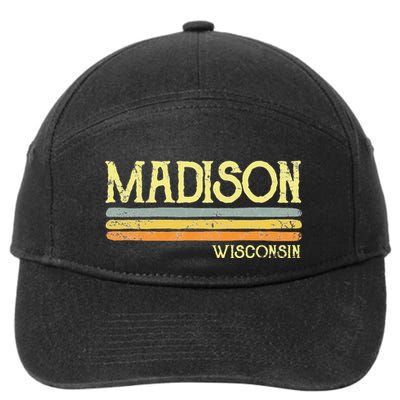 Vintage Madison Wisconsin Wi Love Gift Souvenir 7-Panel Snapback Hat