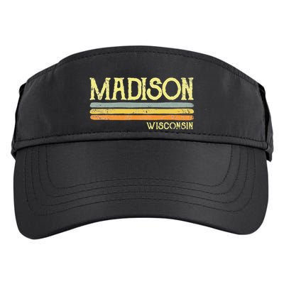 Vintage Madison Wisconsin Wi Love Gift Souvenir Adult Drive Performance Visor