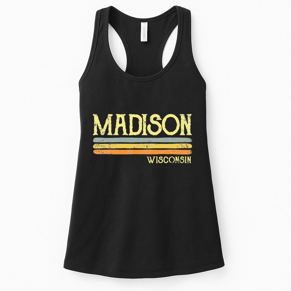 Vintage Madison Wisconsin Wi Love Gift Souvenir Womens Tank Top