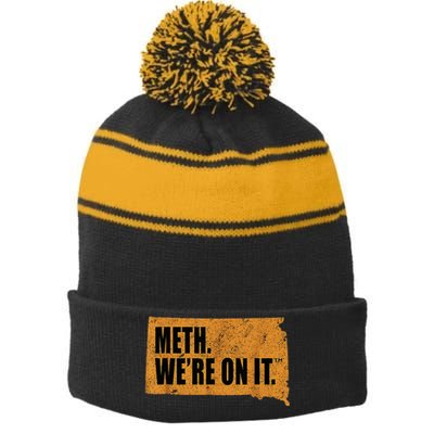 Vintage Meth WeRe On It South Dakota Anti Drugs Campaign Stripe Pom Pom Beanie