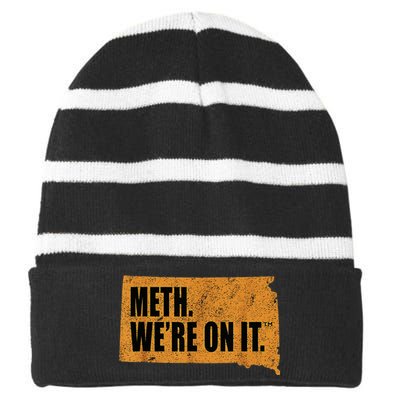 Vintage Meth WeRe On It South Dakota Anti Drugs Campaign Striped Beanie with Solid Band