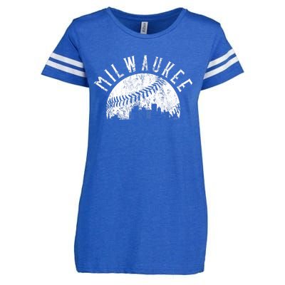 Vintage Milwaukee Wisconsin Skyline Apparel Enza Ladies Jersey Football T-Shirt