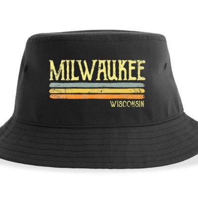 Vintage Milwaukee Wisconsin Wi Love Gift Souvenir Sustainable Bucket Hat