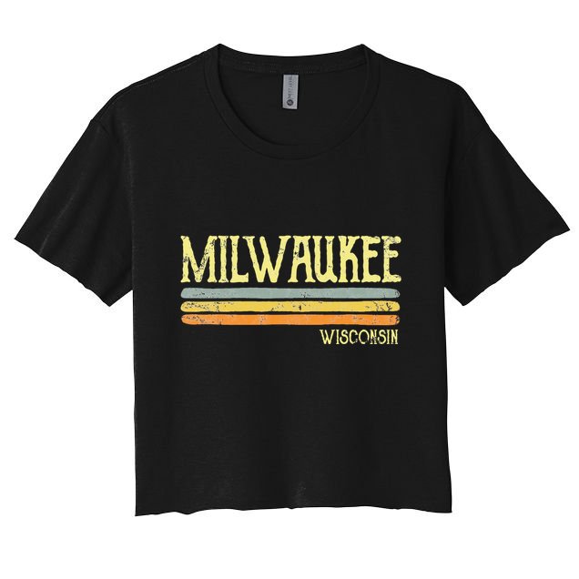 Vintage Milwaukee Wisconsin Wi Love Gift Souvenir Crop Top