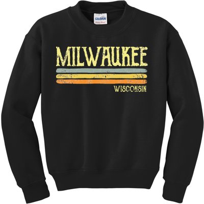 Vintage Milwaukee Wisconsin Wi Love Gift Souvenir Kids Sweatshirt