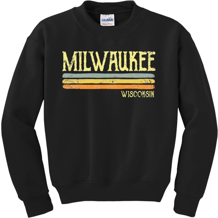 Vintage Milwaukee Wisconsin Wi Love Gift Souvenir Kids Sweatshirt