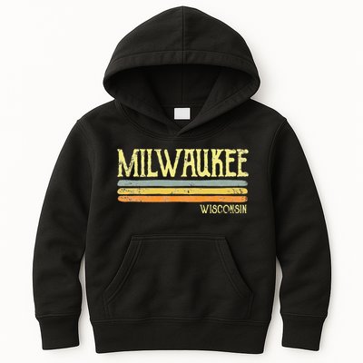 Vintage Milwaukee Wisconsin Wi Love Gift Souvenir Kids Hoodie