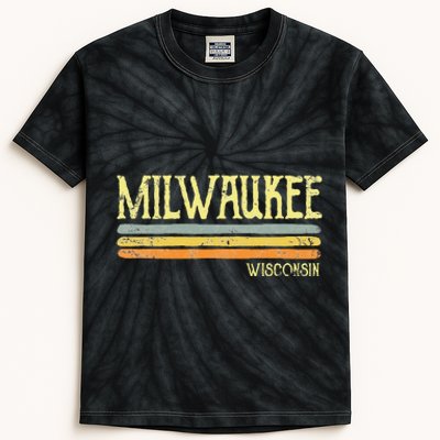 Vintage Milwaukee Wisconsin Wi Love Gift Souvenir Kids Tie-Dye T-Shirt