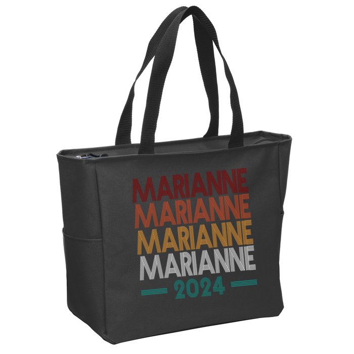 Vote Marianne Williamson Retro 2024 Zip Tote Bag