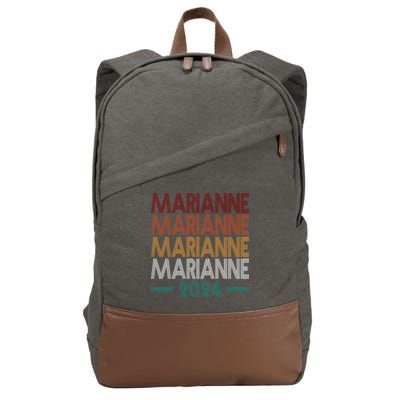 Vote Marianne Williamson Retro 2024 Cotton Canvas Backpack