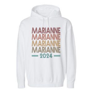 Vote Marianne Williamson Retro 2024 Garment-Dyed Fleece Hoodie