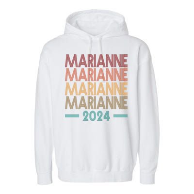 Vote Marianne Williamson Retro 2024 Garment-Dyed Fleece Hoodie