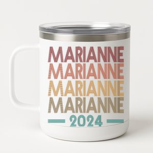 Vote Marianne Williamson Retro 2024 12 oz Stainless Steel Tumbler Cup