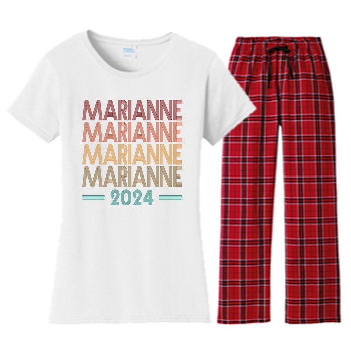 Vote Marianne Williamson Retro 2024 Women's Flannel Pajama Set