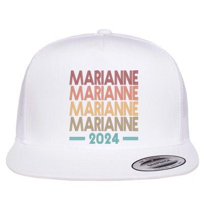 Vote Marianne Williamson Retro 2024 Flat Bill Trucker Hat