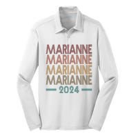 Vote Marianne Williamson Retro 2024 Silk Touch Performance Long Sleeve Polo