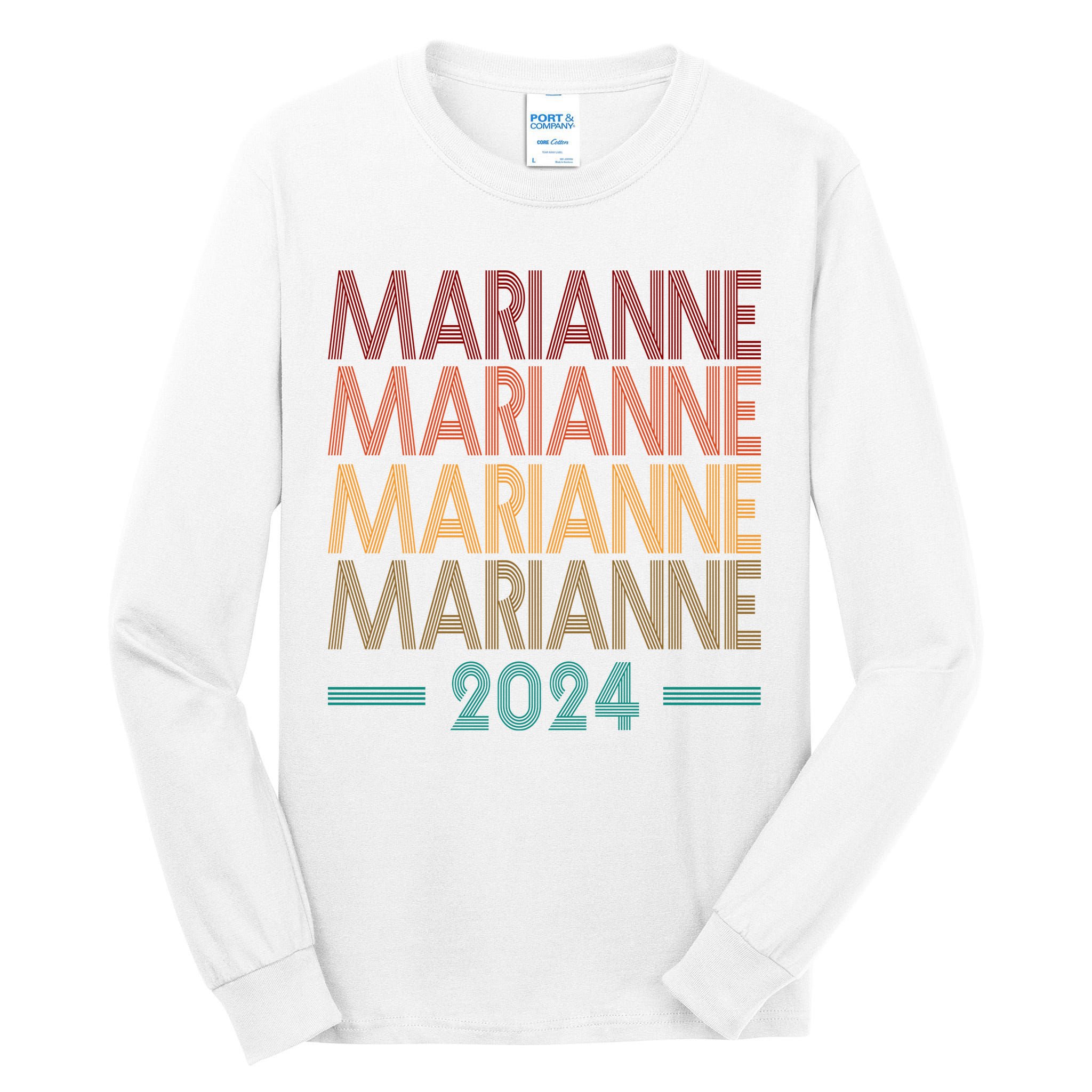 Vote Marianne Williamson Retro 2024 Tall Long Sleeve T-Shirt