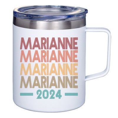 Vote Marianne Williamson Retro 2024 12oz Stainless Steel Coffee Mug