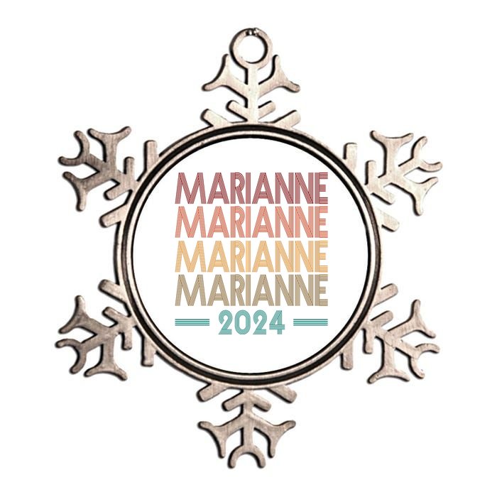 Vote Marianne Williamson Retro 2024 Metallic Star Ornament