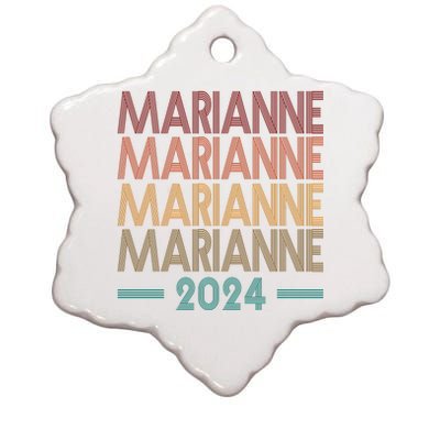 Vote Marianne Williamson Retro 2024 Ceramic Star Ornament